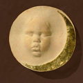 „Dobranoc”; materiał: ceramika szamotowa, złocenie na pulmecie; średnica: 22cm