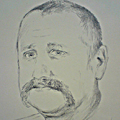 „Portret”; rysunek ołówkiem na papierze